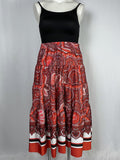 LAUREN Ralph Lauren Size 14 Red & White Paisley Skirt NWT