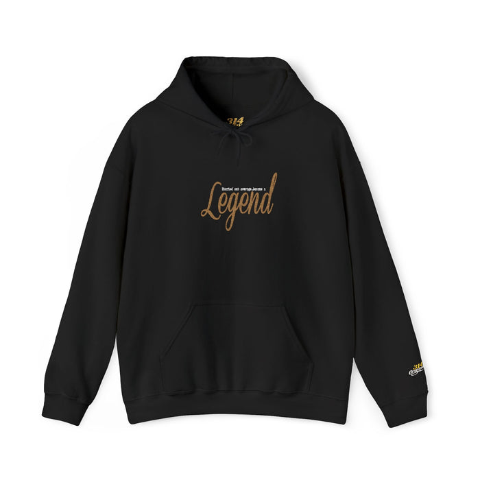 Legend Script Hoodie-Cozy Pullover with Gold Text - 314 Originals