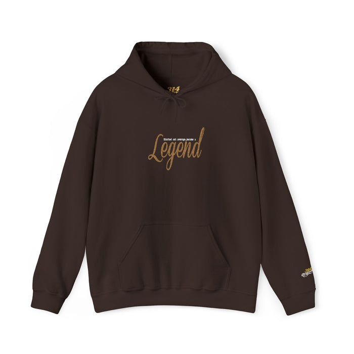 Legend Script Hoodie-Cozy Pullover with Gold Text - 314 Originals