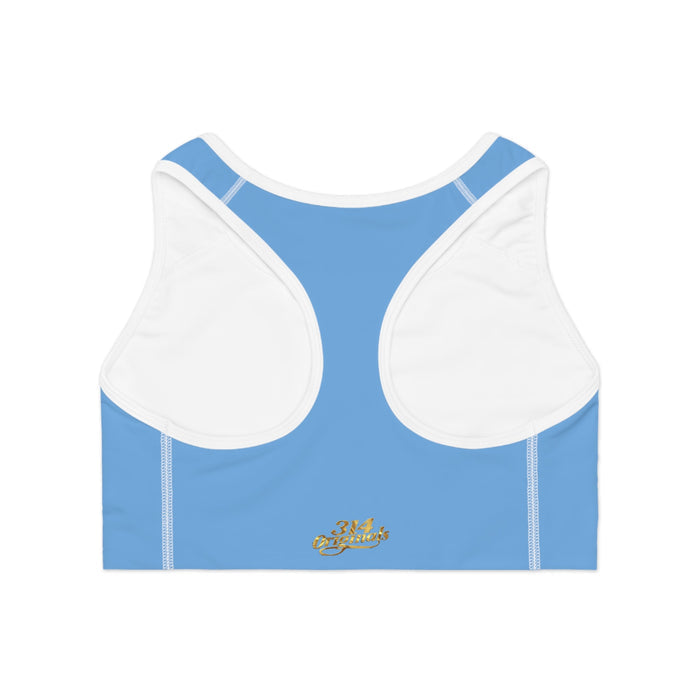 Light Blue Sports Bra — "Originals" Script Athletic Crop Top - 314 Originals