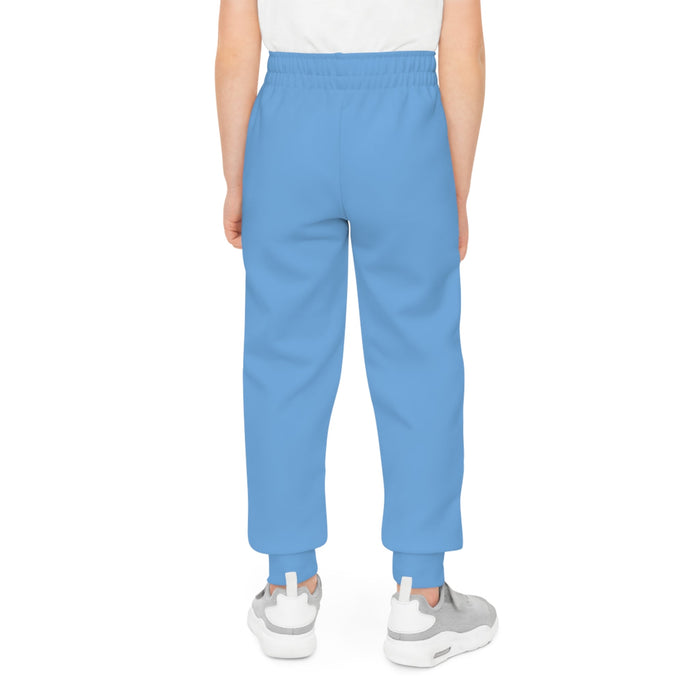 Light Blue Youth Joggers with 314 Originals Side Graphic — Kids Athletic Sweatpants - 314 Originals