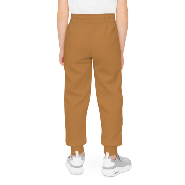 Light Brown Youth Joggers with 314 Originals Side Graphic — Kids Athletic Sweatpants - 314 Originals