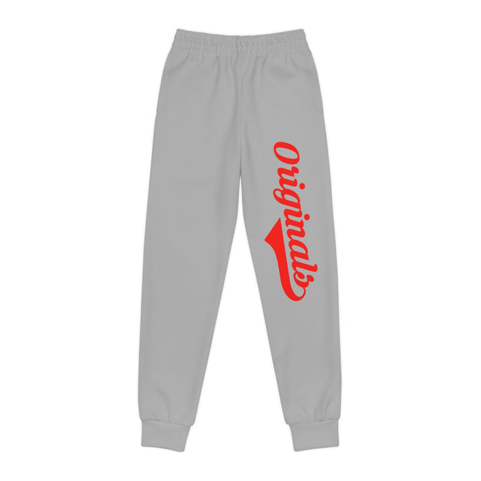 Light Grey Youth Joggers — Red "Originals" Script Side Graphic - 314 Originals