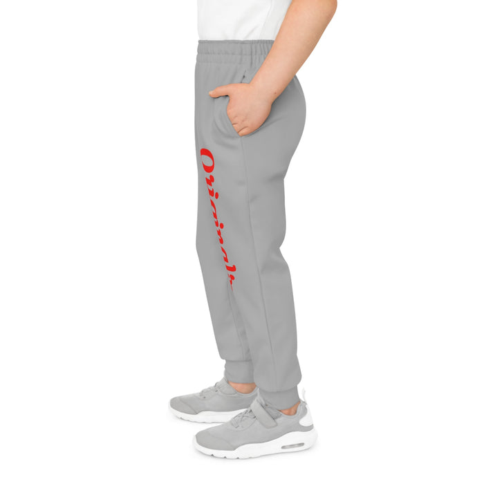 Light Grey Youth Joggers — Red "Originals" Script Side Graphic - 314 Originals