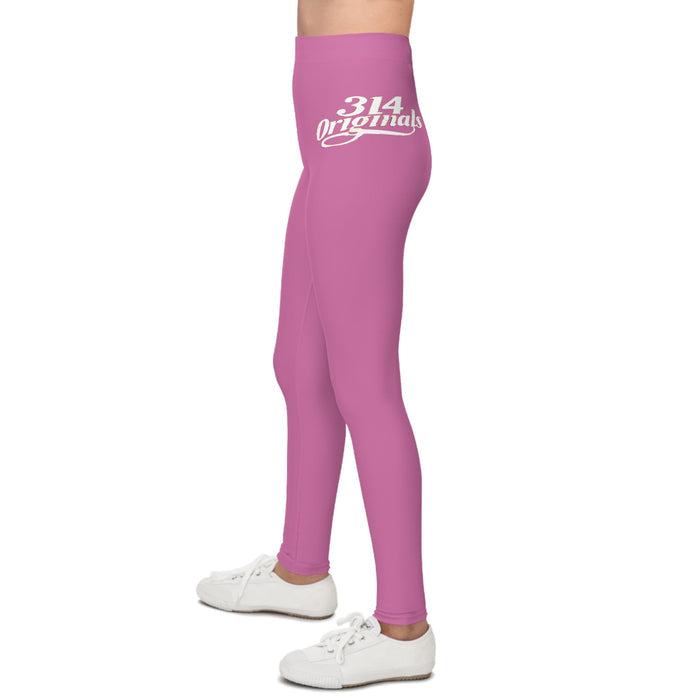 Light Pink 314 Script Kids' Printed Leggings - 314 Originals