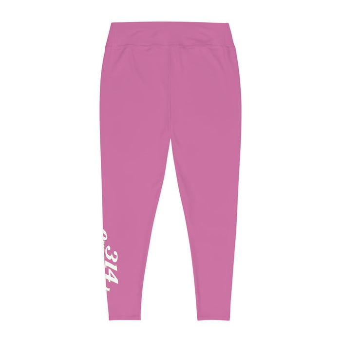 Light Pink Plus Size Leggings — Subtle Side Script Graphic, Comfortable Everyday Activewear - 314 Originals