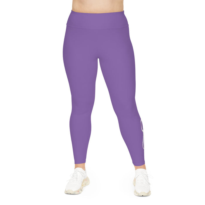 Light Purple Plus Size Leggings — Subtle Side Script Graphic, Comfortable Everyday Activewear - 314 Originals