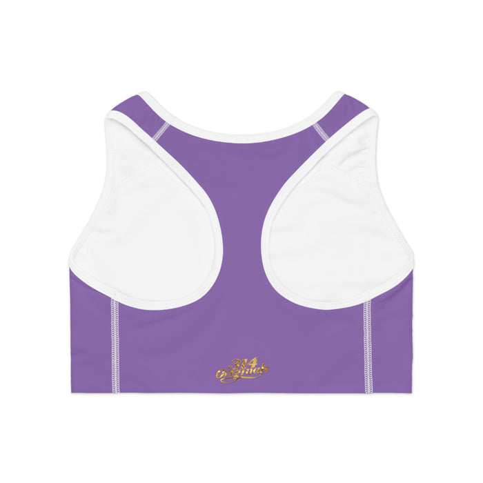 Light Purple Sports Bra — "Originals" Pink Script Athletic Crop Top - 314 Originals