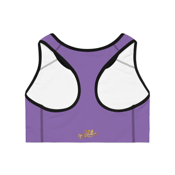 Light Purple Sports Bra — "Originals" Pink Script Athletic Crop Top - 314 Originals