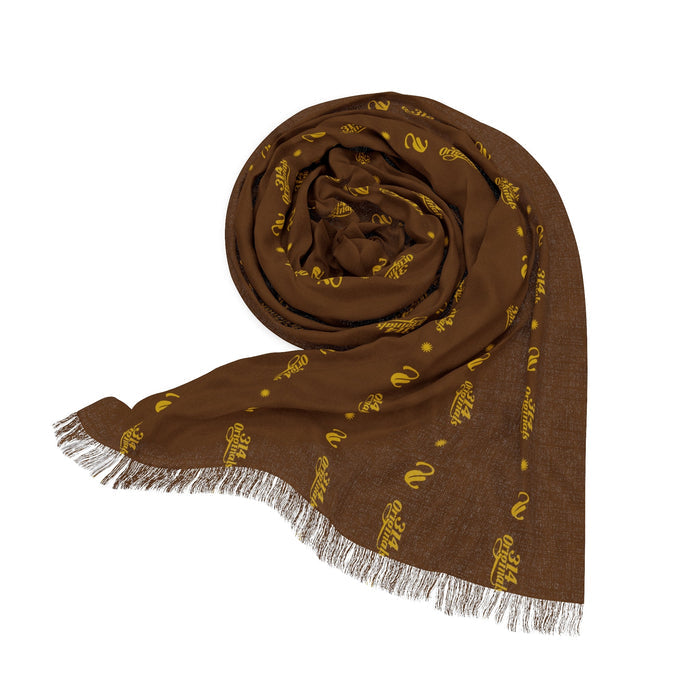 Light Scarf — Neutral Brown Striped Fringe Scarf - 314 Originals