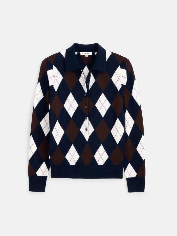 Lillian Polo in Argyle Merino Wool