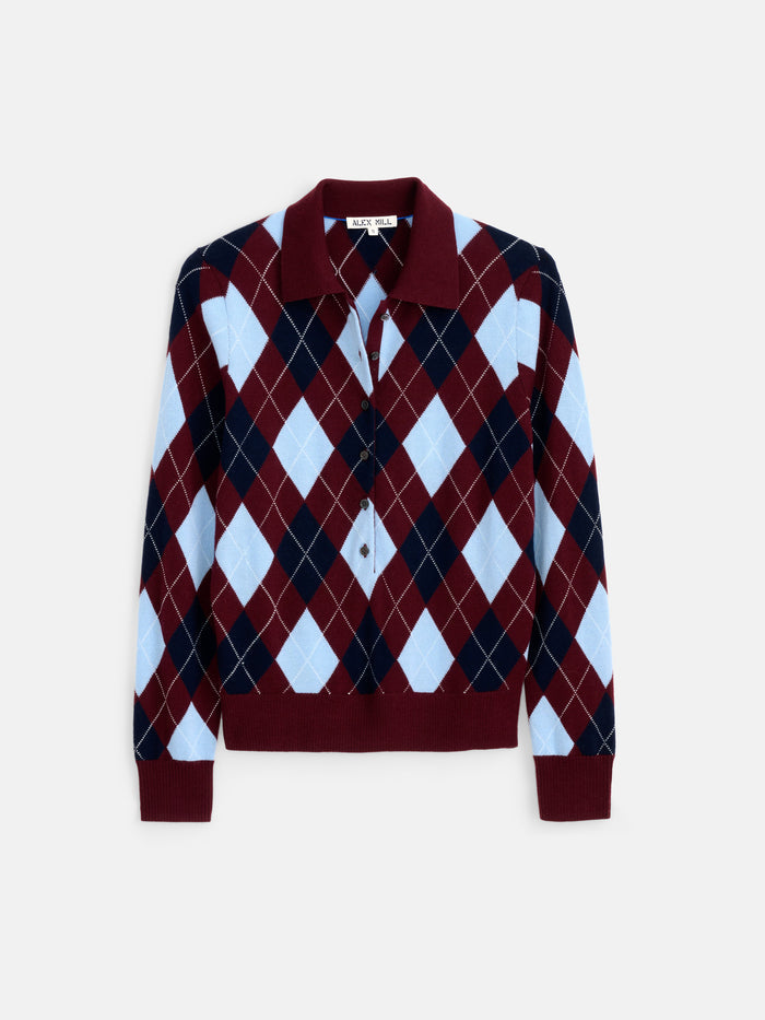 Lillian Polo in Argyle Merino Wool