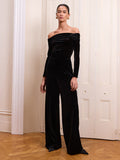 Livia Velvet Trouser in Black