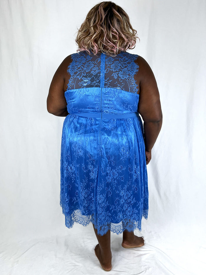 Liza Luxe Size 26W Light Blue Lace Dress