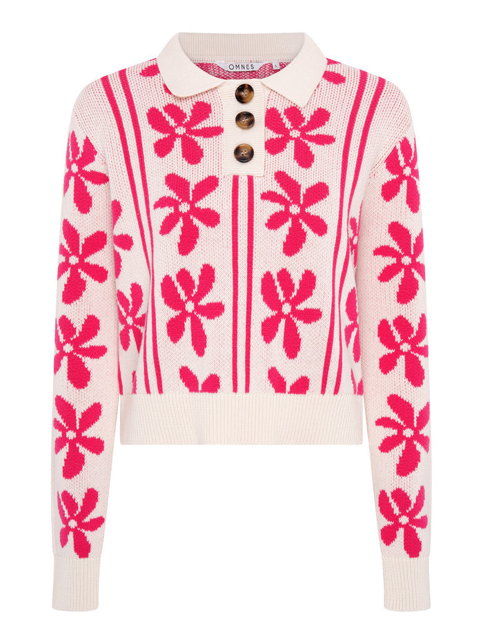Loren Floral Cotton Jumper in Cream