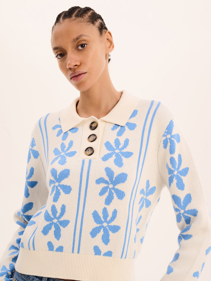 Loren Jumper in Blue and Cream