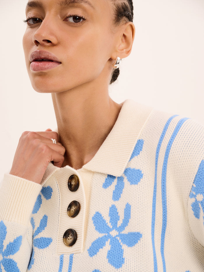 Loren Jumper in Blue and Cream