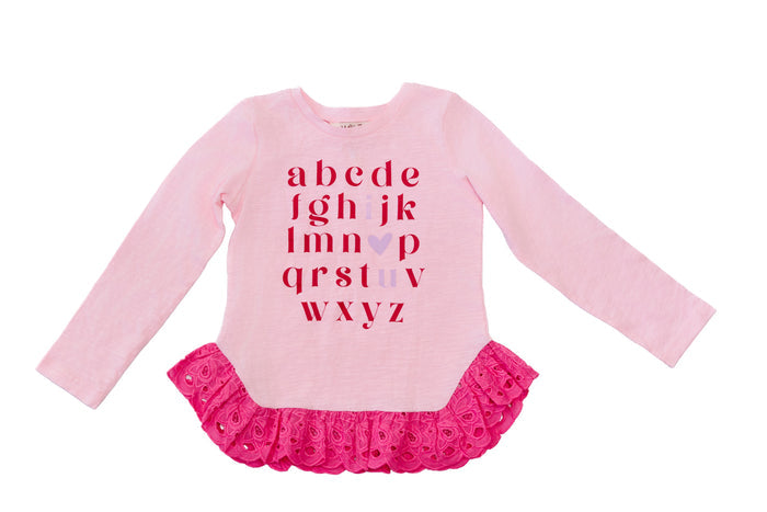 Love You From A To Z Ruffle Tee