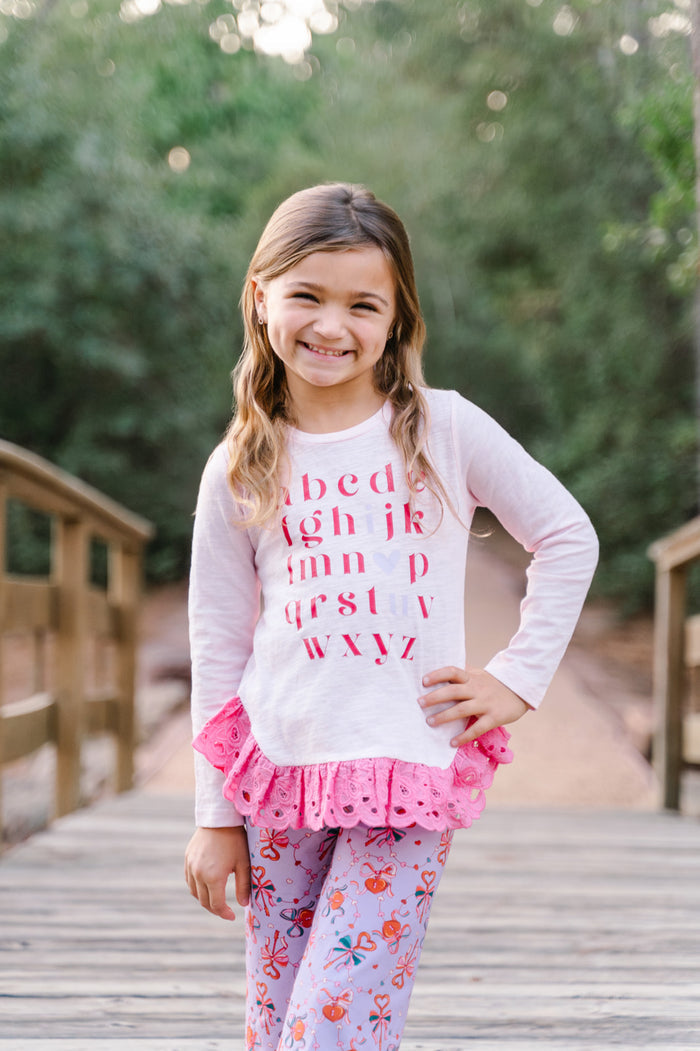 Love You From A To Z Ruffle Tee