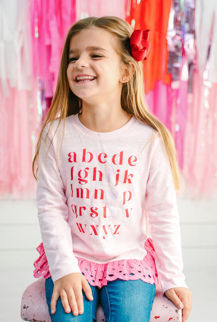 Love You From A To Z Ruffle Tee