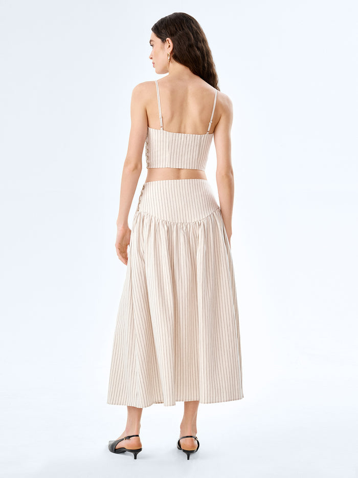 Lucille Skirt in Cream and Black Stripe