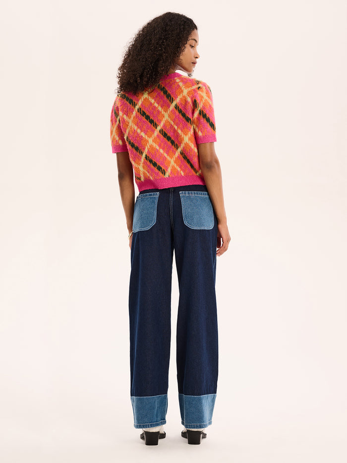 Lulu Check Top in Orange