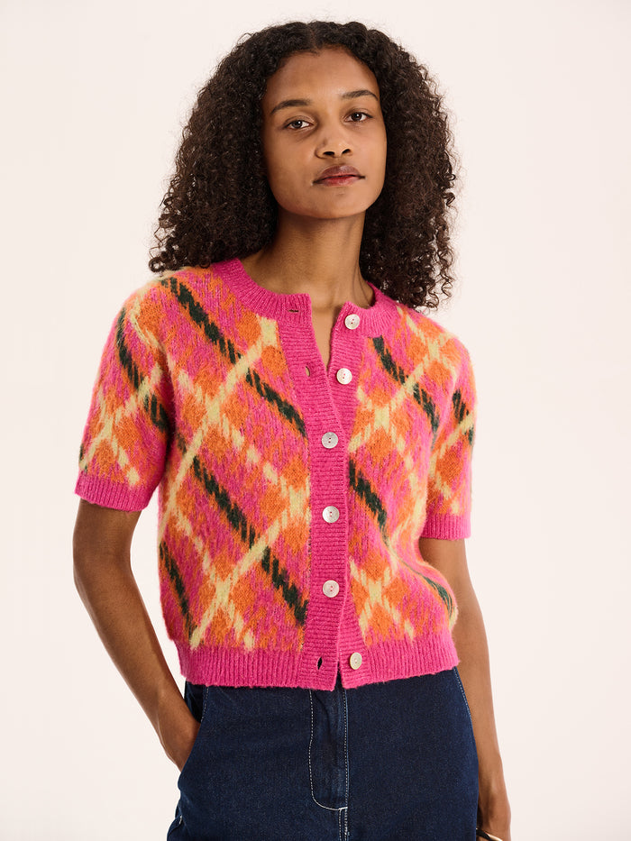 Lulu Check Top in Orange