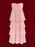 Lulus Blush Pink Strapless Tiered Maxi Dress