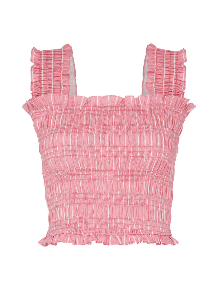 Macy Top in Pink and White Stripe