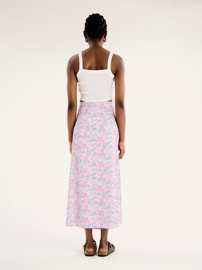 Madelyn Midi Skirt in Sketch Floral Print