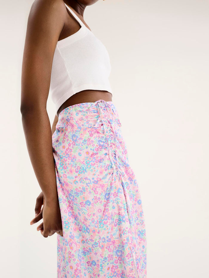 Madelyn Midi Skirt in Sketch Floral Print