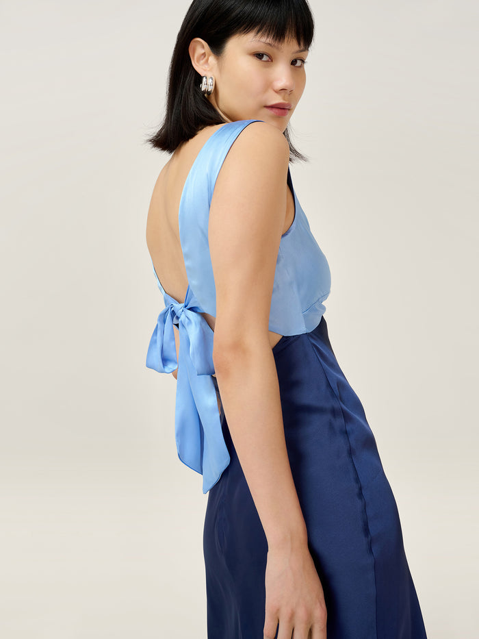 Maggy Dress in Blue and Dark Blue