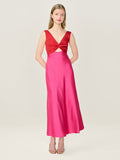 Maggy Dress in Raspberry and Barbados Cherry