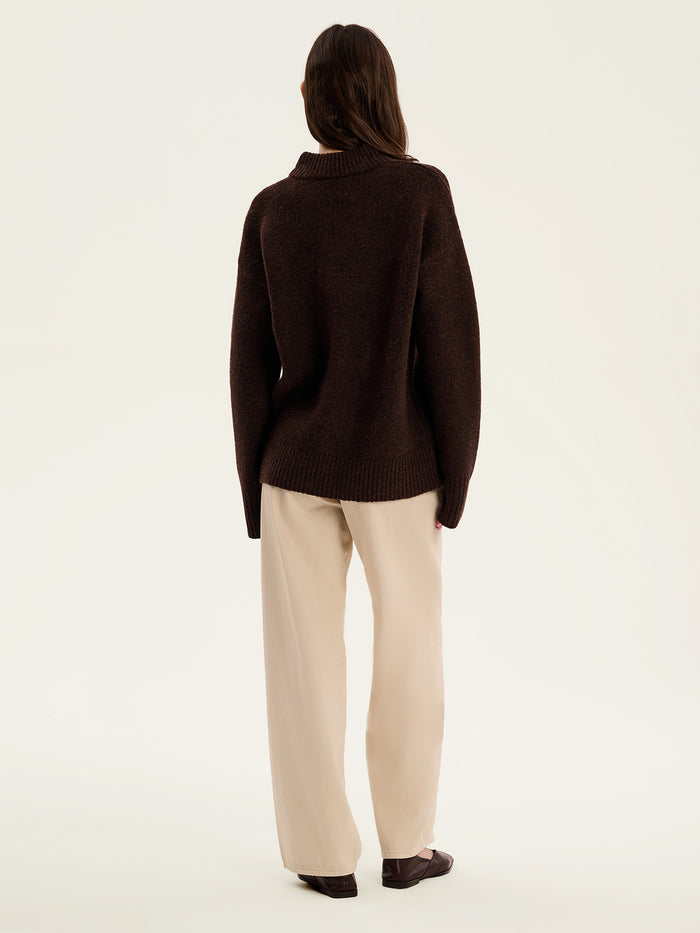 Mandarin Jumper in Coffee