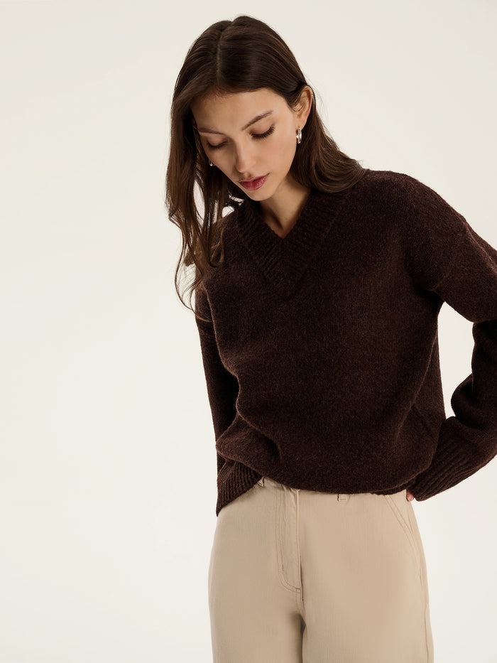 Mandarin Jumper in Coffee