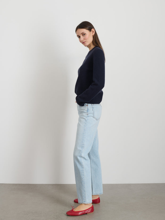 Michelle Crewneck Sweater In Cashmere In Navy