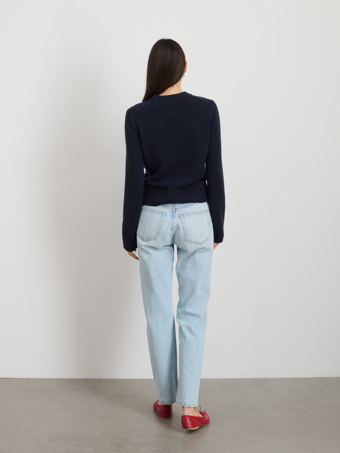 Michelle Crewneck Sweater In Cashmere In Navy
