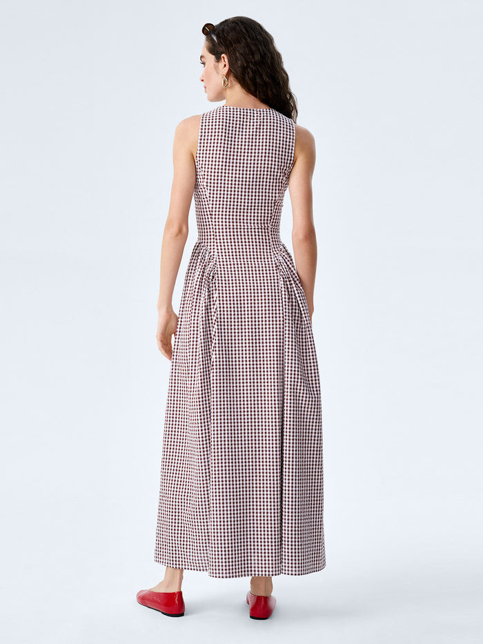 Margate Dress in Chocolate and Cream Gingham