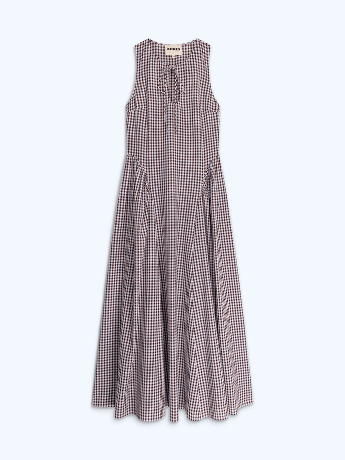 Margate Dress in Chocolate and Cream Gingham