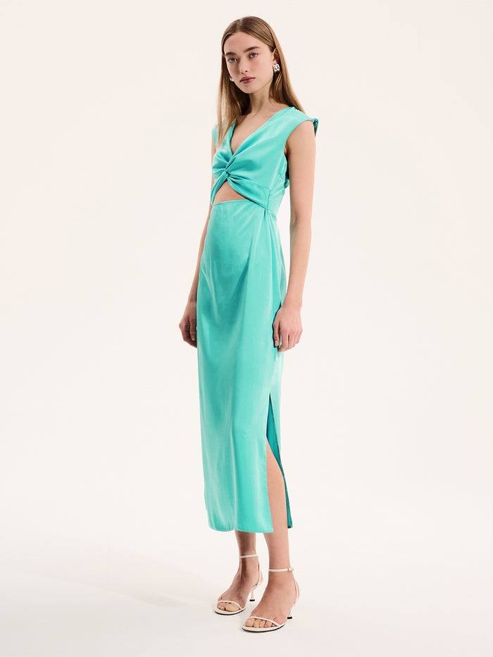 Marin Twist Dress in Turquoise