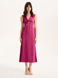 Marin Twist Front Dress in Magenta