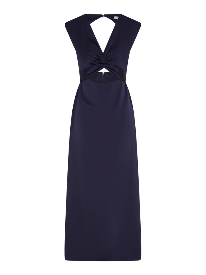 Marin Twist Front Dress in Navy
