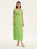 Marin Twist Satin Dress in Green