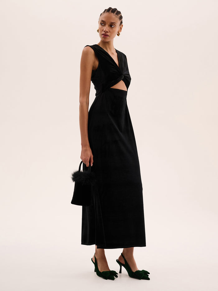 Marin Velvet Dress in Black