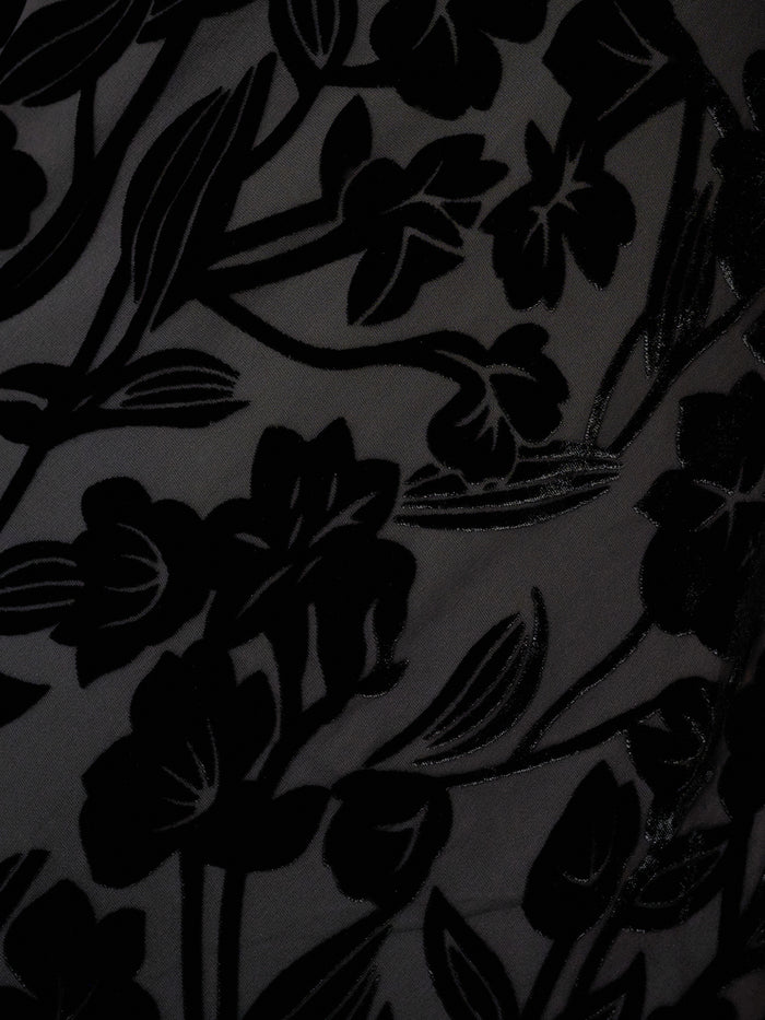 Marj Dress in Black Devore Floral