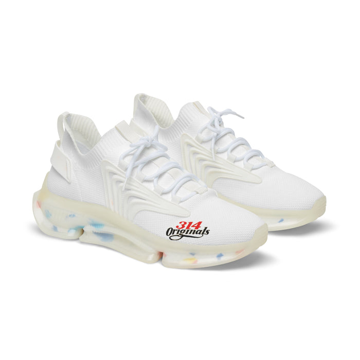Men's All White Mesh Running Sneakers - 314 Originals