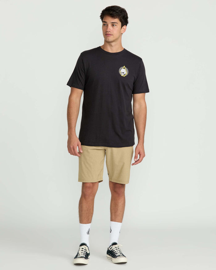 Men's Arched Short Sleeve Tee-Washed Black Heather-Volcom