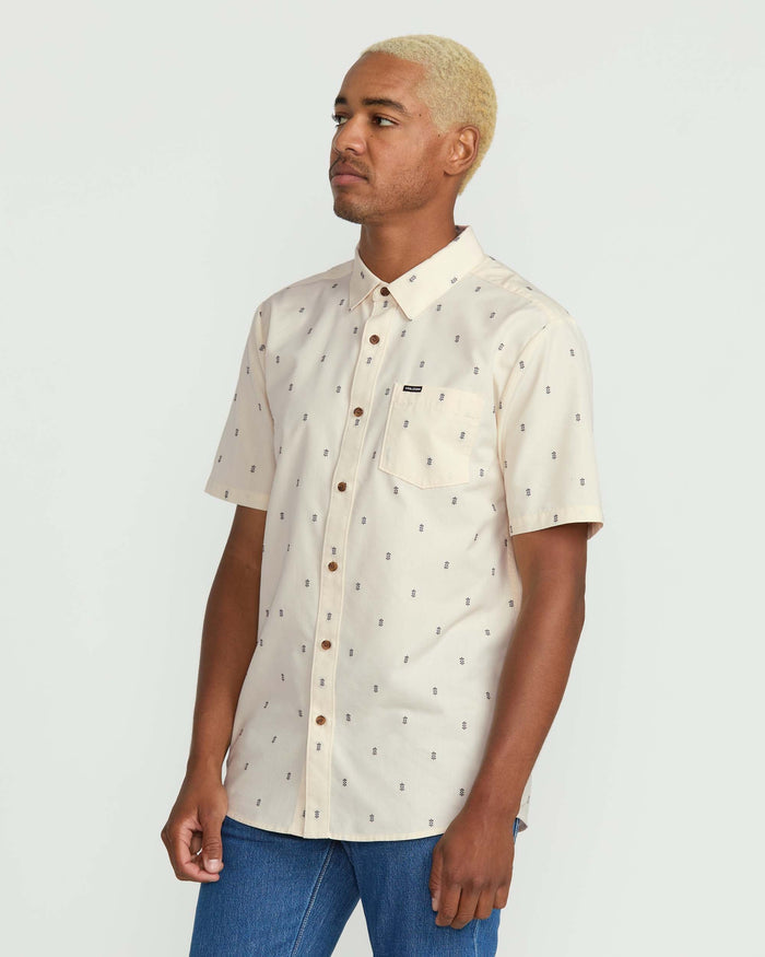 Men's Bankstone Short Sleeve Shirt-Dirty White-Volcom