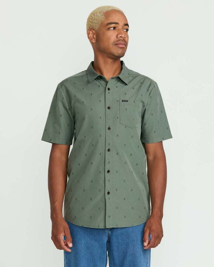 Men's Bankstone Short Sleeve Shirt-Light Olive-Volcom