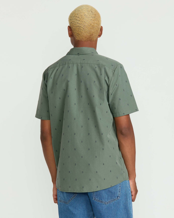 Men's Bankstone Short Sleeve Shirt-Light Olive-Volcom